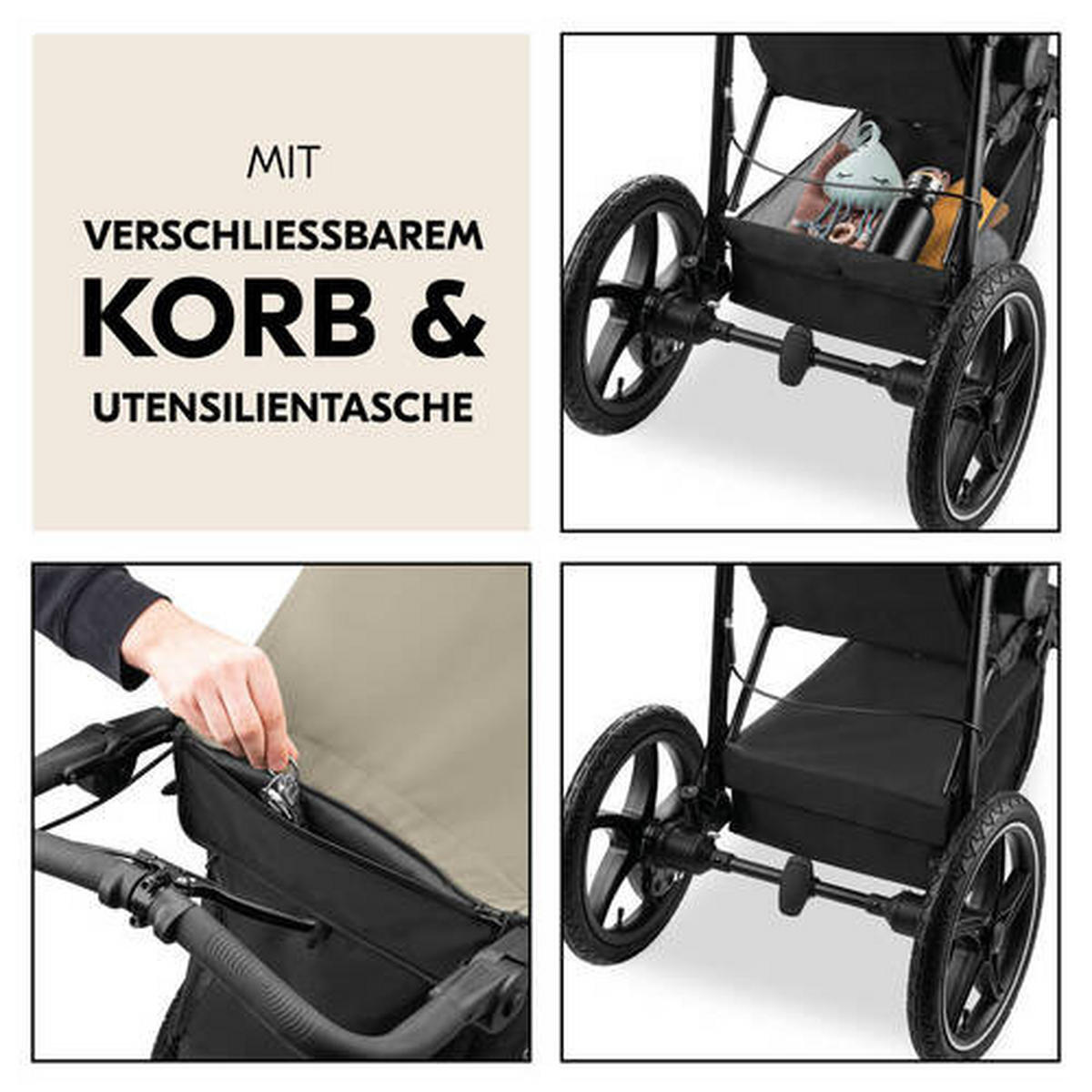 JOGGER Runner 3  - Schwarz/Olivgrün, Basics, Kunststoff/Textil (62/107/116null) - Hauck