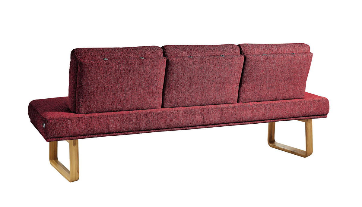 SITZBANK 224/92/78 cm  in Rot  - Eichefarben/Rot, Design, Holz/Textil (224/92/78cm) - Dieter Knoll