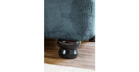ECKSOFA  in Plüsch Petrol  288/190 cm  - Dunkelbraun/Petrol, KONVENTIONELL, Holz/Textil (288/190cm) - Carryhome