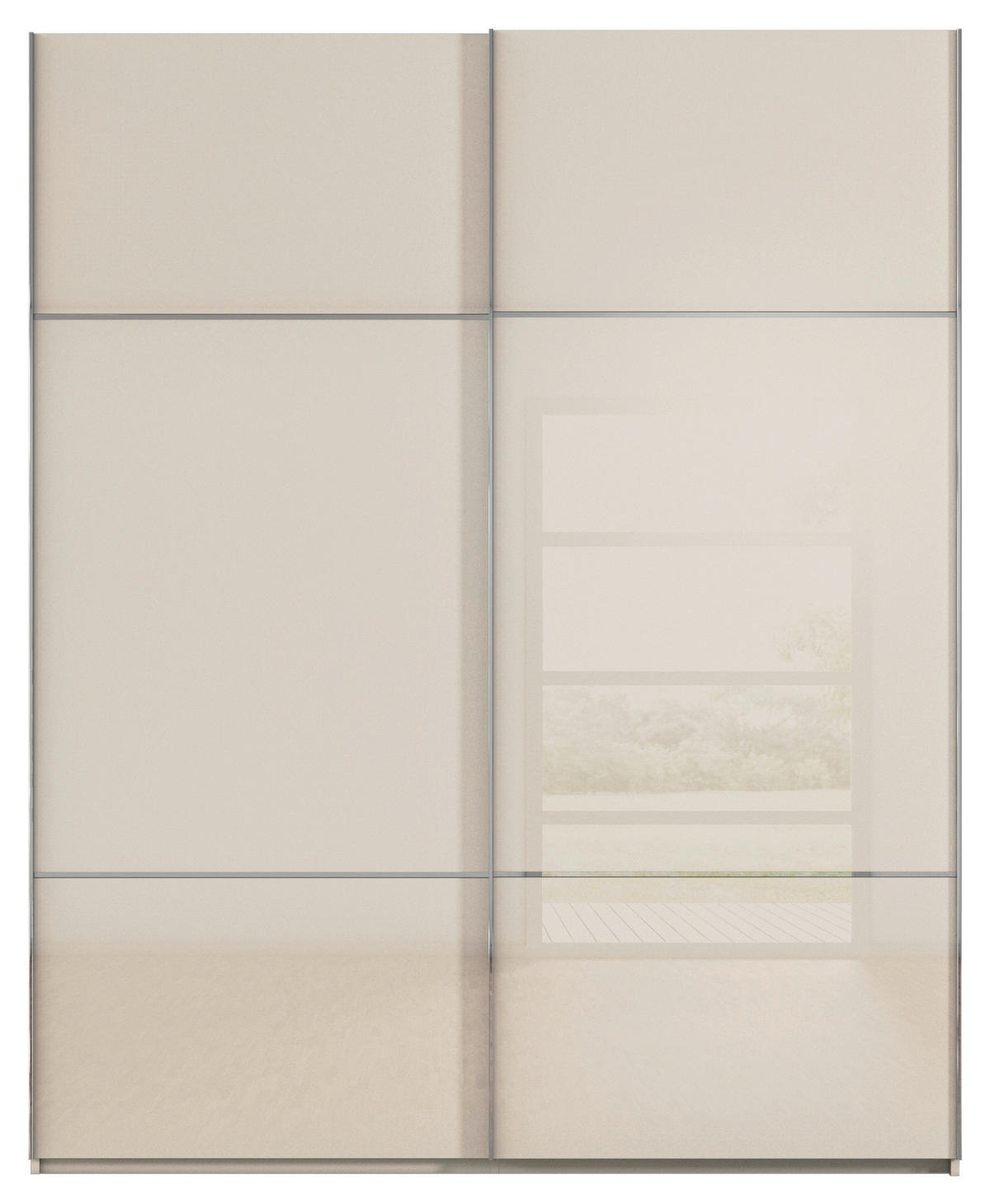 SCHWEBETÜRENSCHRANK in Champagner  - Chromfarben/Champagner, Konventionell, Glas/Holzwerkstoff (201/223/67cm) - Novel