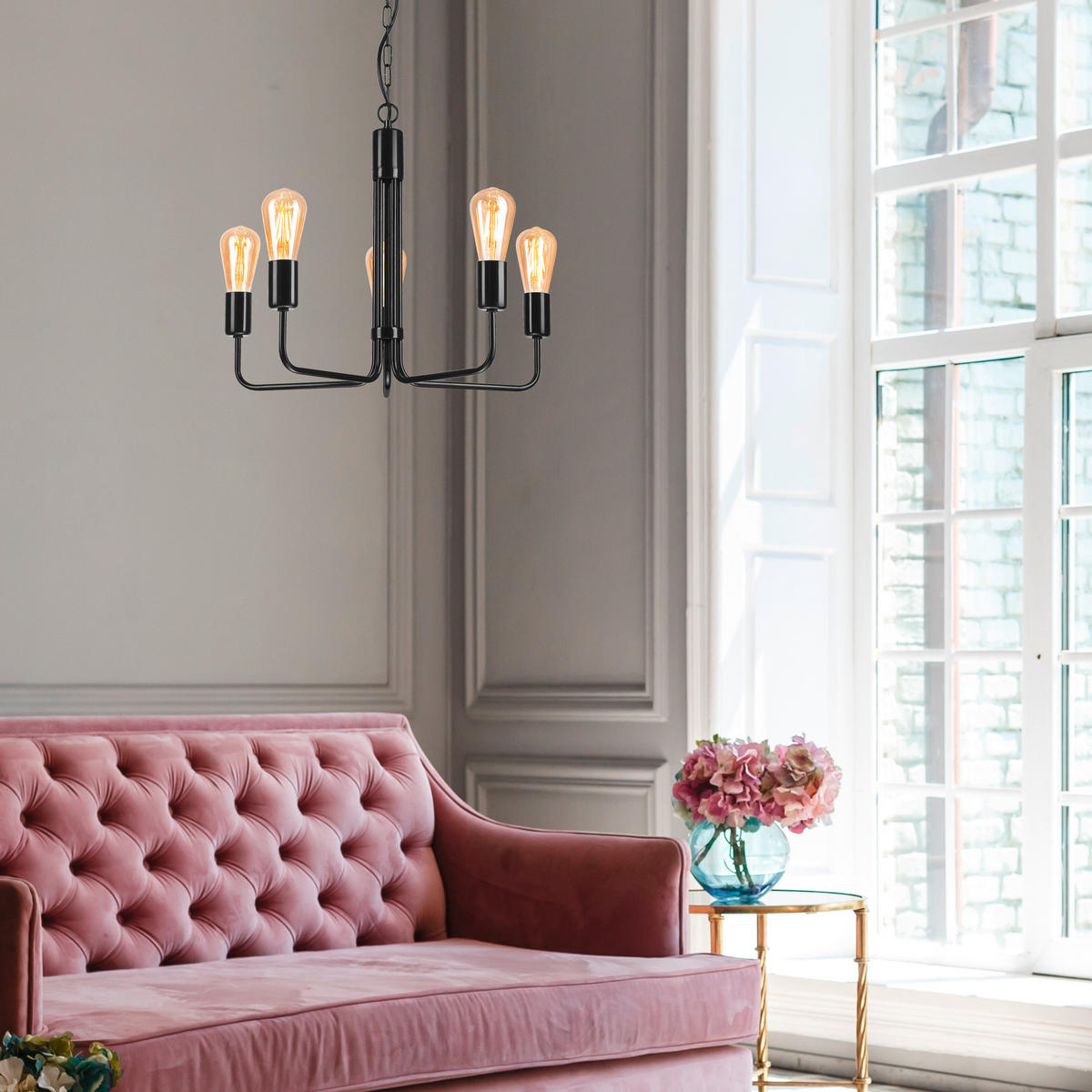 HÄNGELEUCHTE 98/54/98 cm  - Schwarz Hochglanz, KONVENTIONELL, Metall (98/54/98cm)