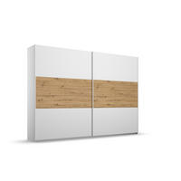 SCHWEBETÜRENSCHRANK  in Weiß, Eiche Artisan  - Weiß/Eiche Artisan, MODERN, Holzwerkstoff/Metall (261/210/54cm) - Rauch Möbel