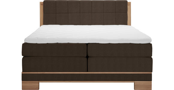 BOXSPRINGBETT 180/200 cm  in Buchefarben, Dunkelbraun  - Dunkelbraun/Buchefarben, Natur, Holz/Textil (180/200cm) - Linea Natura