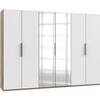 DREHTÜRENSCHRANK in Weiss, Eichefarben  - Chromfarben/Weiss, Modern, Holzwerkstoff (300/216/58cm) - MID.YOU