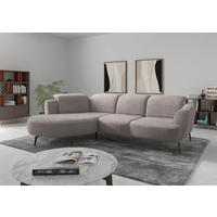 ECKSOFA Chenille Silberfarben  - Silberfarben/Schwarz, Konventionell, Textil/Metall (199/309cm) - Sit & More