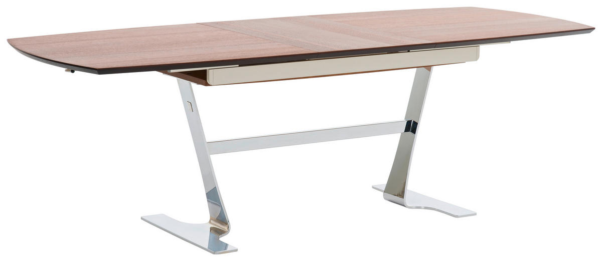 ESSTISCH in Holz, Metall, Holzwerkstoff 180-230/95/77 cm  - Chromfarben/Nussbaumfarben, Design, Holz/Holzwerkstoff (180-230/95/77cm) - Joop!