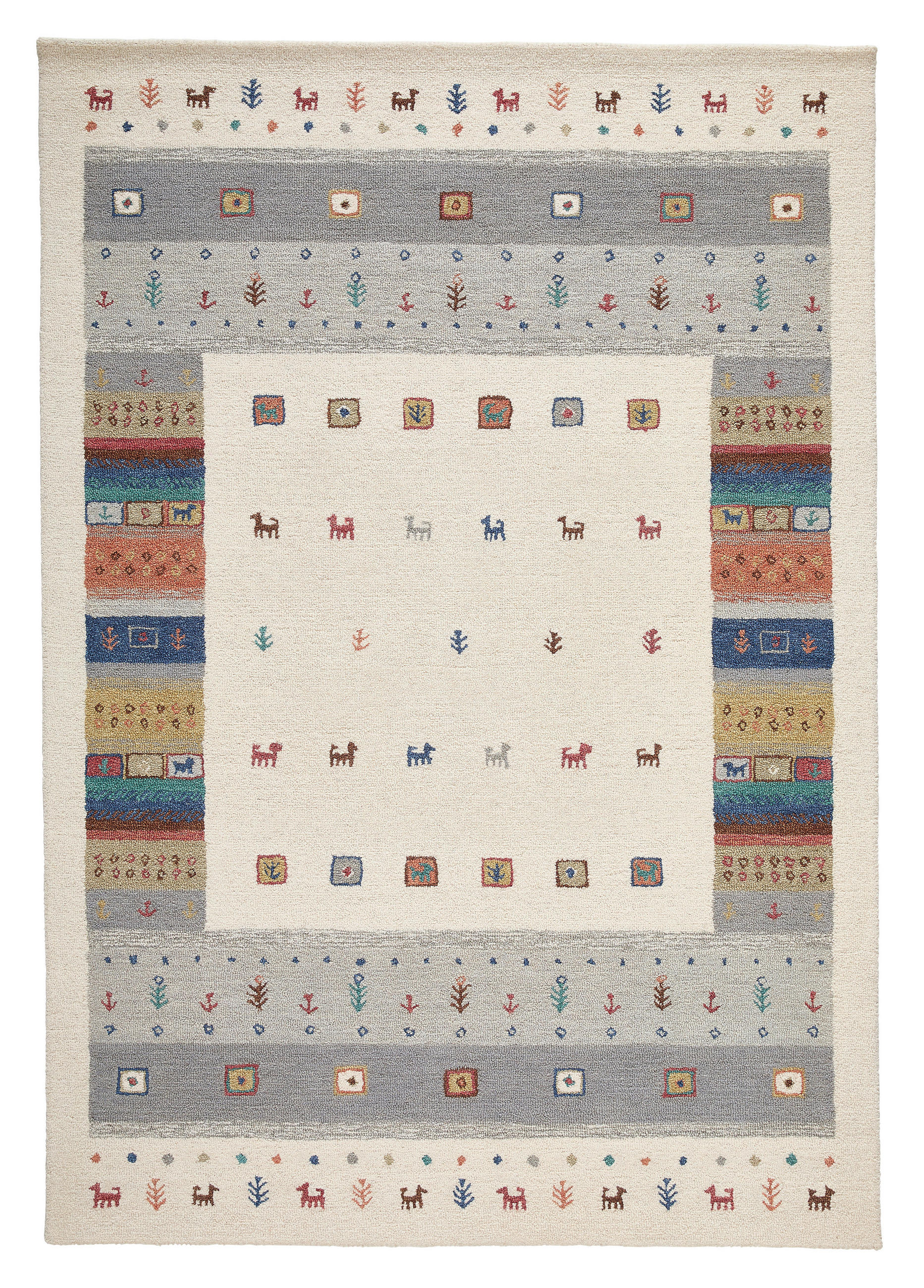 TUFTTEPPICH 160/230 cm Edition Alkatif Nomad Multicolor, Weiß  - Multicolor/Weiß, Basics, Textil (160/230cm) - Novel