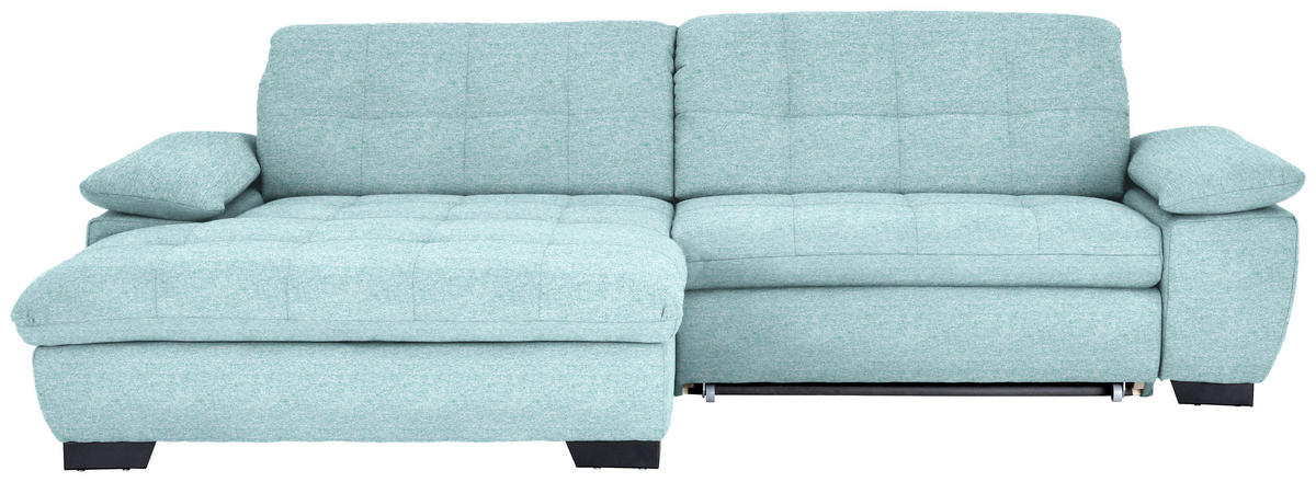 ECKSOFA  in Webstoff Türkis  180/265 cm  - Türkis/Schwarz, Design, Textil/Metall (180/265cm) - Carryhome