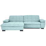 ECKSOFA in Webstoff Türkis  180/265 cm  - Türkis/Schwarz, Design, Textil/Metall (180/265cm) - Carryhome