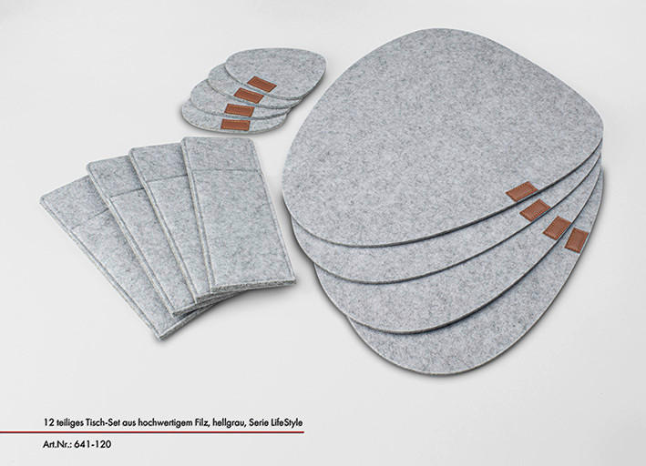 ÉTKEZŐALÁTÉT textil  - világosszürke, Lifestyle, textil (43,5/33/3,5cm) - Justinus