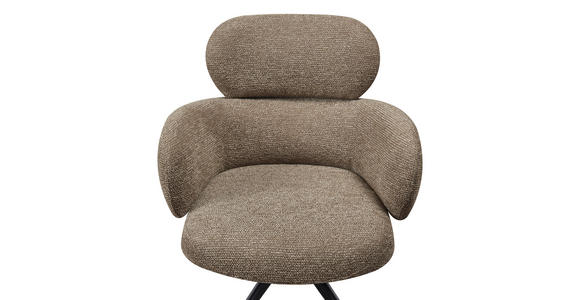 ARMLEHNSTUHL in Eisen Webstoff - Taupe/Schwarz, Design, Textil/Metall (64/88/62cm) - Novel