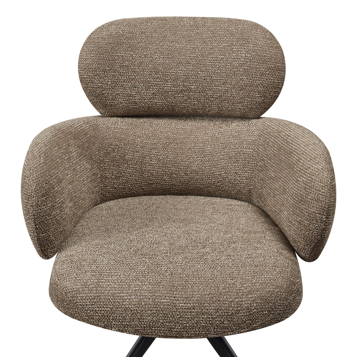 ARMLEHNSTUHL  in Eisen Webstoff  - Taupe/Schwarz, Design, Textil/Metall (64/88/62cm) - Novel