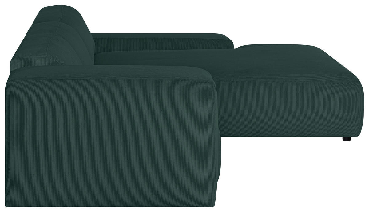 ECKSOFA HANNAH Grün Cord  - Schwarz/Grün, Design, Kunststoff/Textil (304/200cm) - MID.YOU