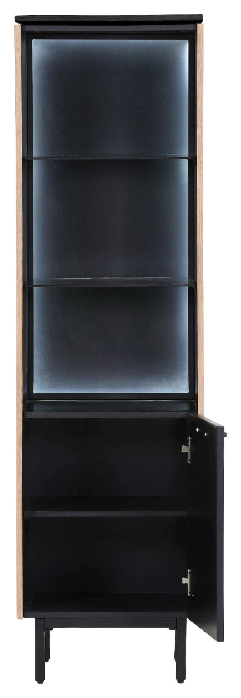 REGAL Schwarz, Eichefarben  - Eichefarben/Schwarz, Trend, Holzwerkstoff/Metall (45/160/43cm) - Carryhome