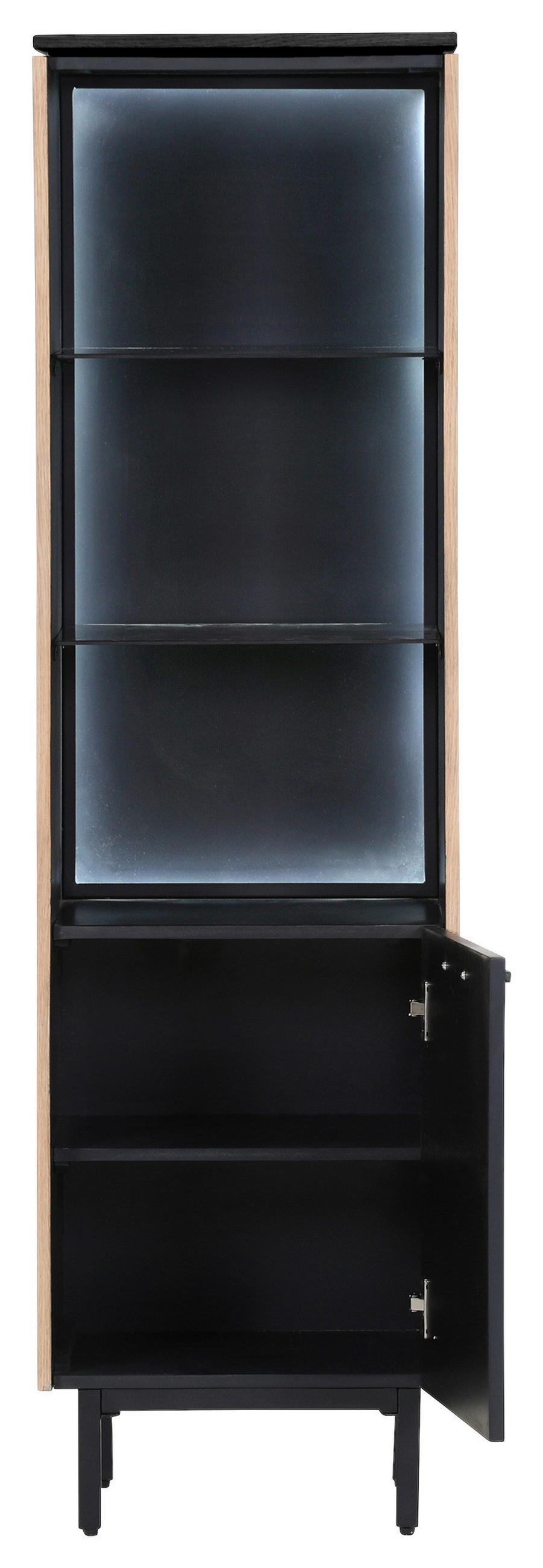 REGAL Schwarz, Eichefarben  - Eichefarben/Schwarz, Trend, Holzwerkstoff/Metall (45/160/43cm) - Carryhome