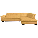 ECKSOFA Currygelb Cord  - Currygelb/Schwarz, Design, Textil/Metall (313/242cm) - Xora
