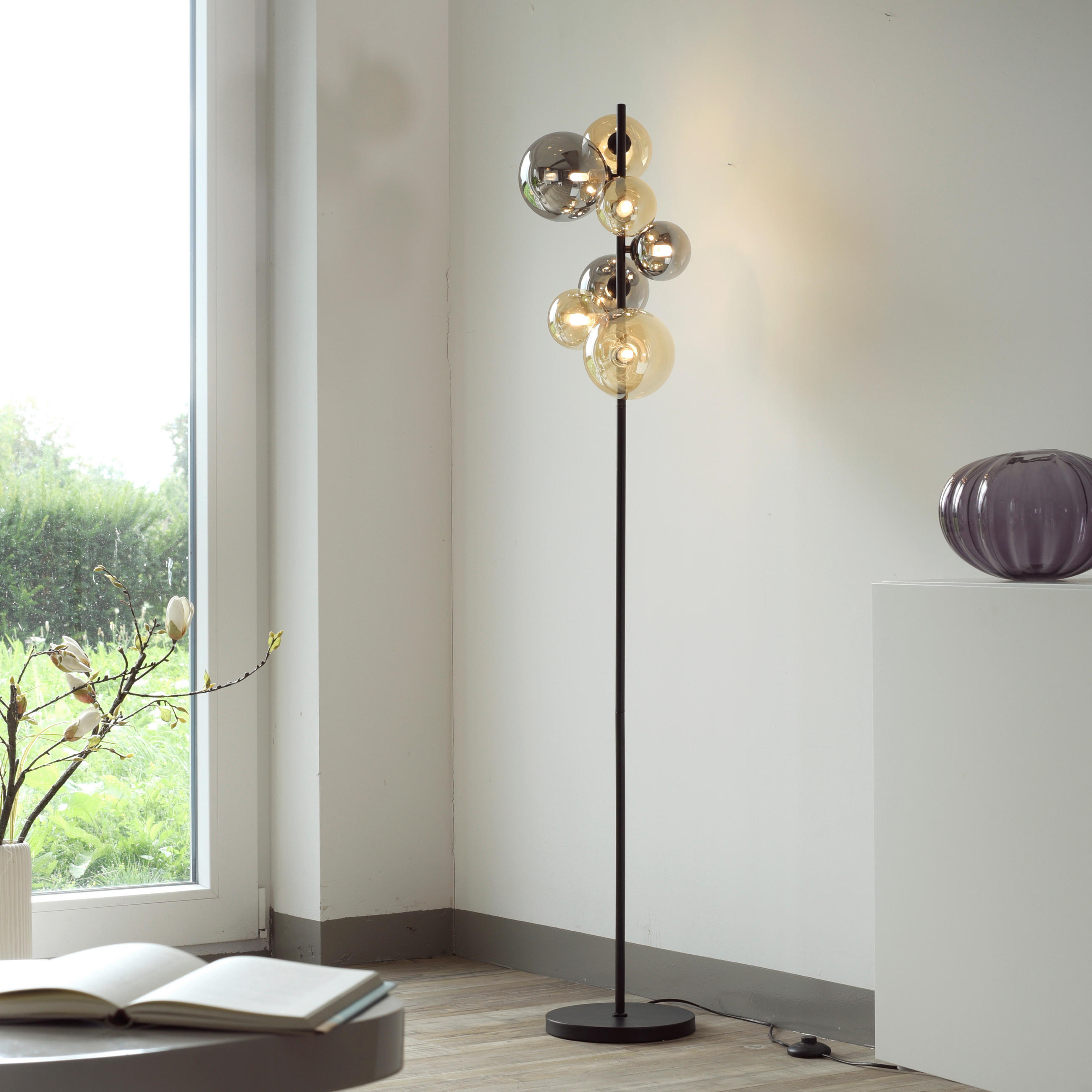 STOJACÍ LED SVÍTIDLO, 35/35/155 cm - černá, Trend, kov/plast (35/35/155cm)