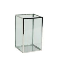 LATERNE - Klar/Edelstahlfarben, Trend, Glas/Metall (15/25/15cm)