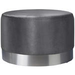 HOCKER in Metall, Textil Grau, Edelstahlfarben  - Edelstahlfarben/Grau, Trend, Textil/Metall (55/35/55cm) - Xora
