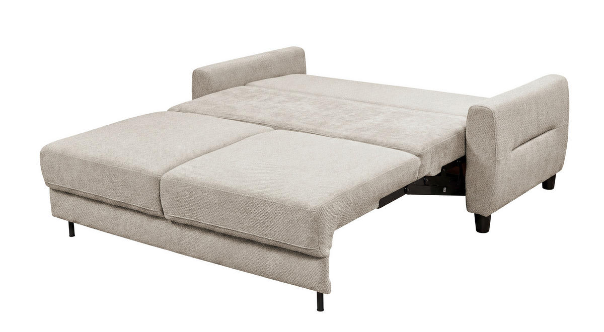 SCHLAFSOFA Chenille Weiss  - Weiss/Schwarz, Modern, Holz/Textil (192/83/99cm) - MID.YOU