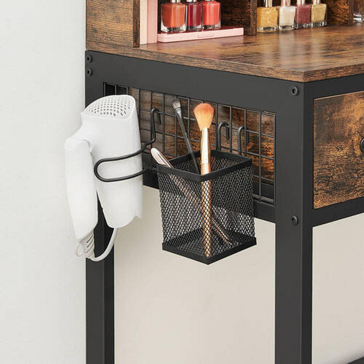 SCHMINKTISCH in Braun, Schwarz  - Schwarz/Braun, Trend, Glas/Holzwerkstoff (90/40/141cm) - Boxxx