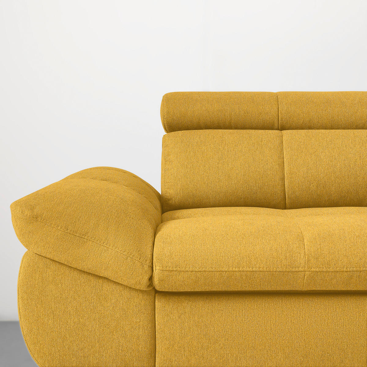 ECKSOFA in Chenille Senfgelb  - Senfgelb/Schwarz, Modern, Textil/Metall (296/201cm) - Livetastic