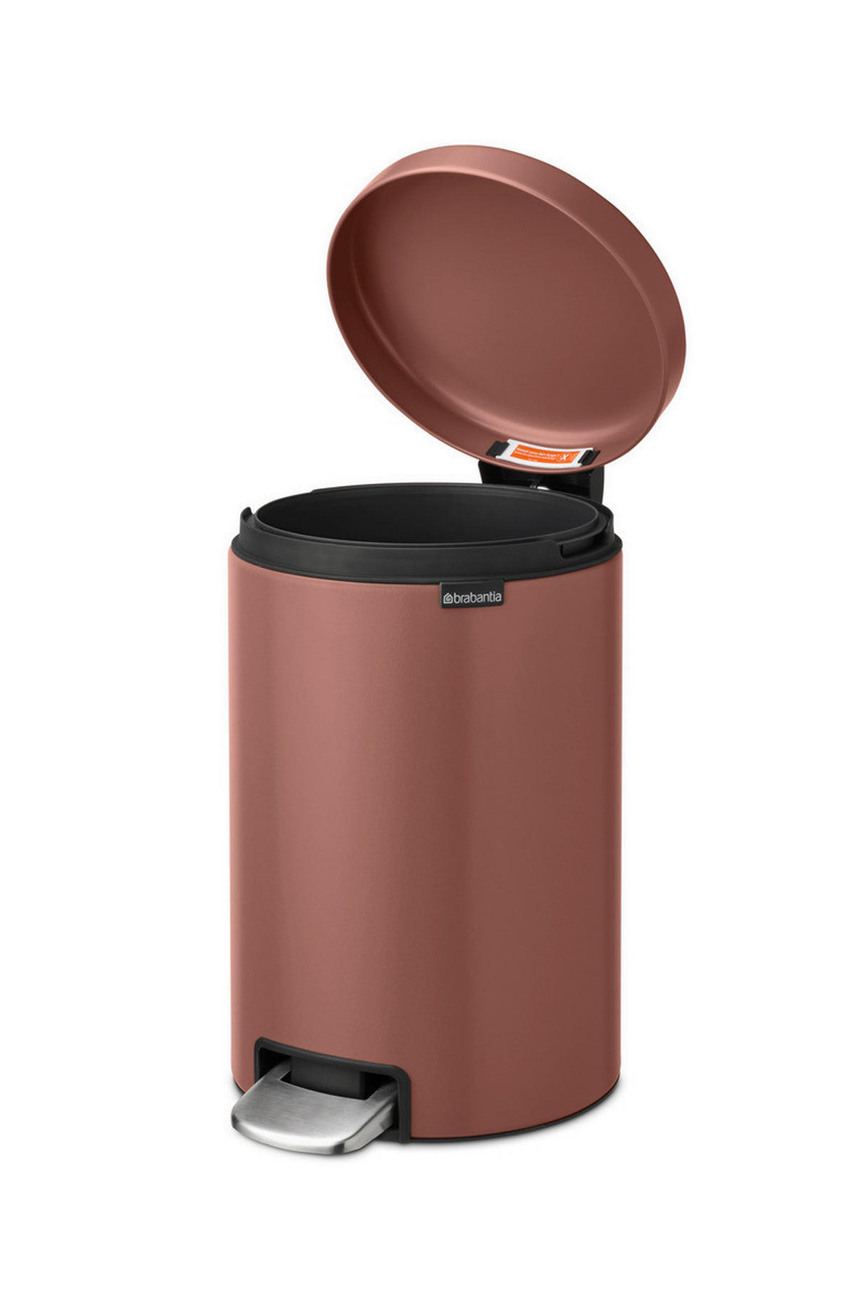 TRETEIMER 12 l  Metall  - Taupe/Anthrazit, Basics, Kunststoff/Metall (25,1/41,1/33,8cm) - Brabantia