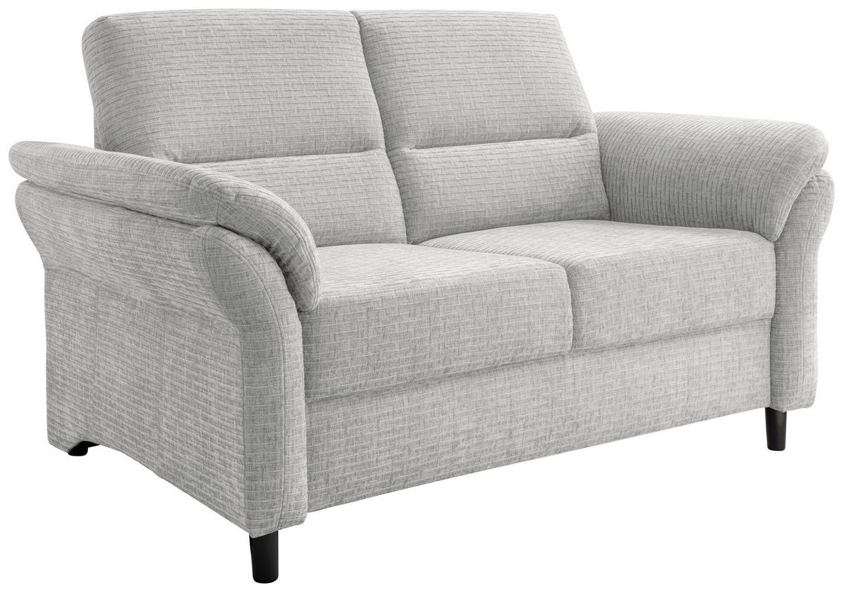 2-SITZER-SOFA in Mikrofaser Weiss  - Weiss/Schwarz, Modern, Holz/Textil (147/90/89cm) - Livetastic
