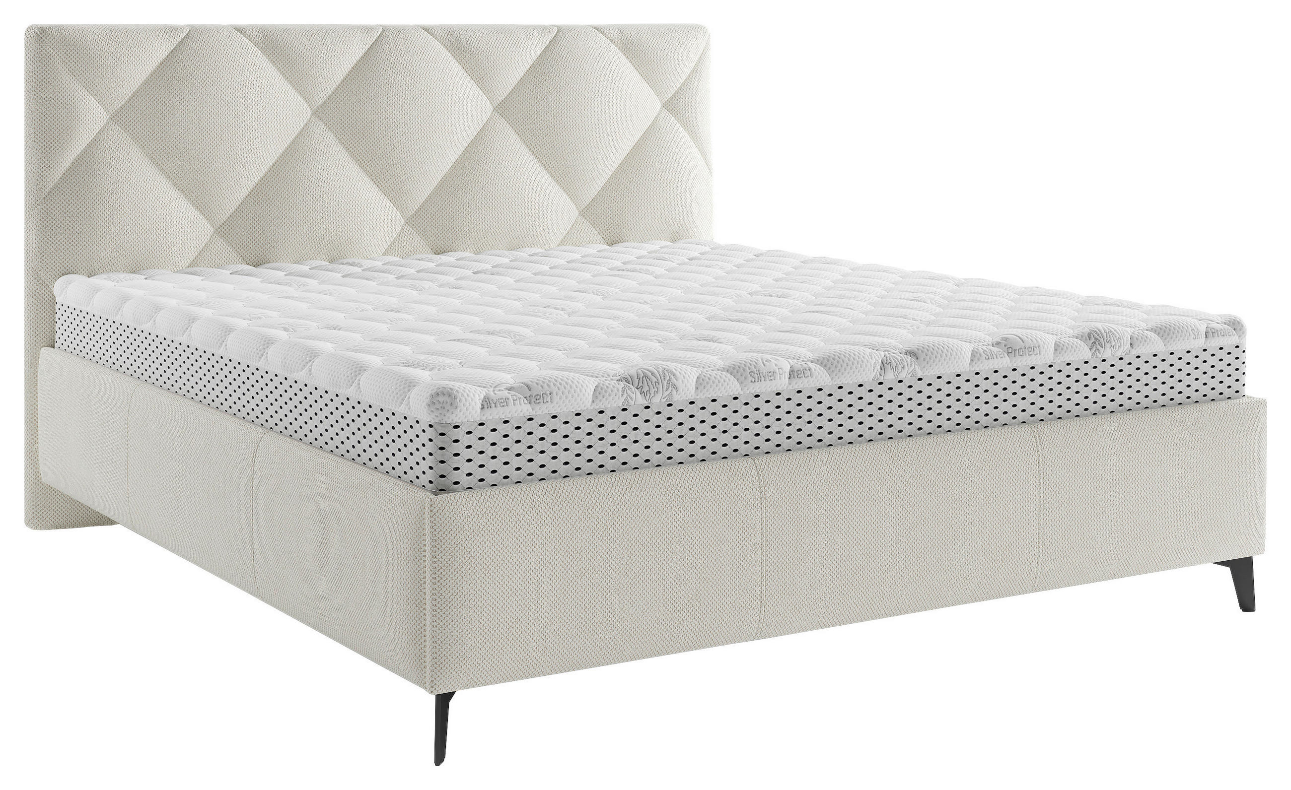 POLSTERBETT 160/200 cm,  in Bronzefarben, gepolstertes Kopfteil, Lattenrost, Bettkasten,  - Beige/Schwarz, MODERN, Holz/Textil (160/200cm) - Boxxx