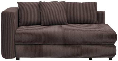 RÉCAMIERE Braun Cord  - Schwarz/Braun, Design, Kunststoff/Textil (171/71-88/93cm) - Cantus