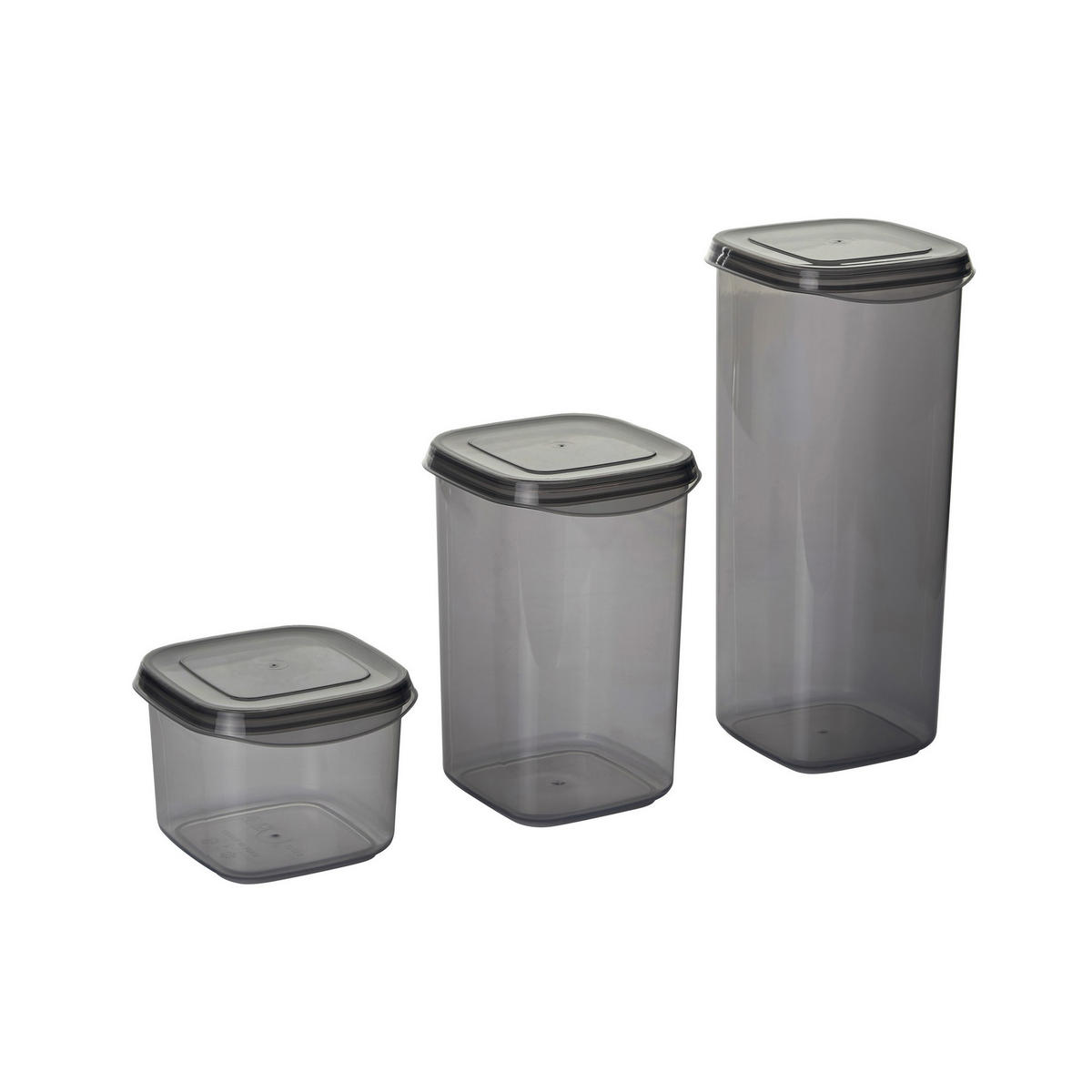 VORRATSDOSENSET 24-teilig  - Transparent/Anthrazit, Basics, Kunststoff (10/10/9,5cm) - P & B