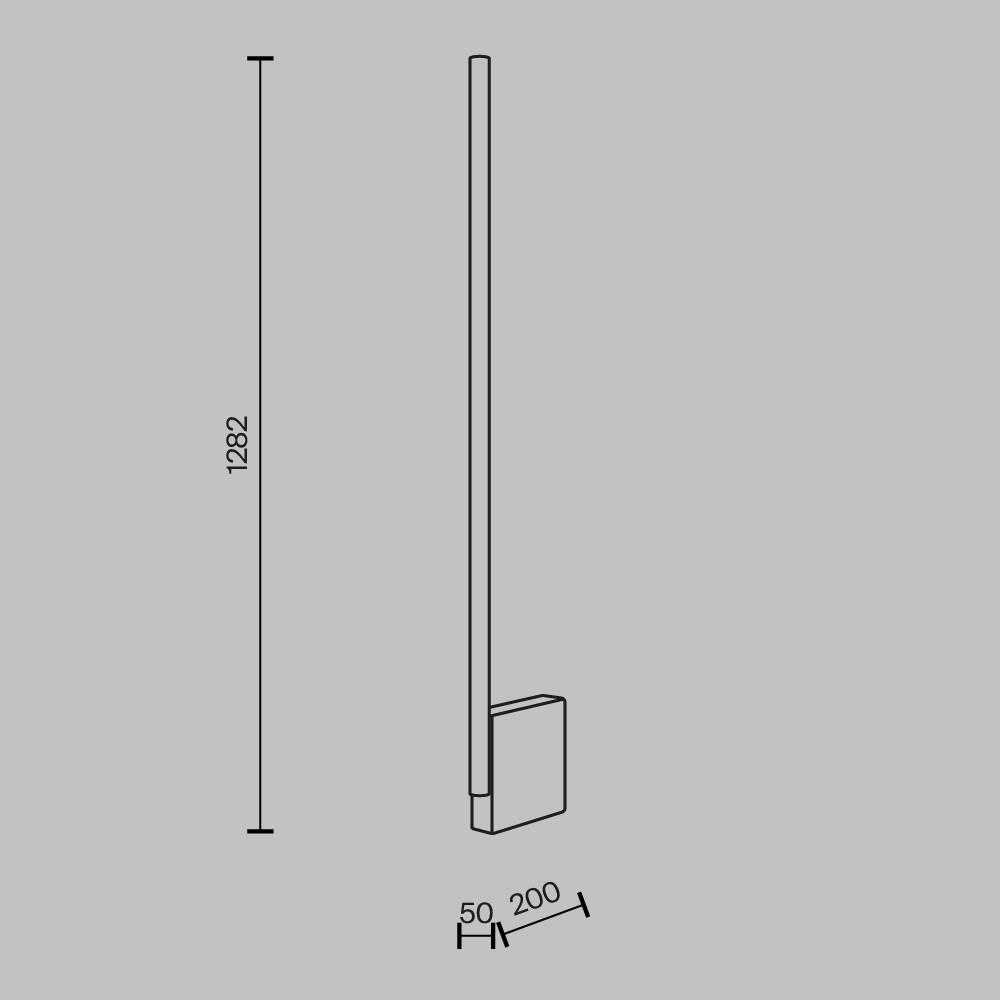 STEHLEUCHTE - Grau, Modern, Stein (20/5/128,2cm) - MAYTONI