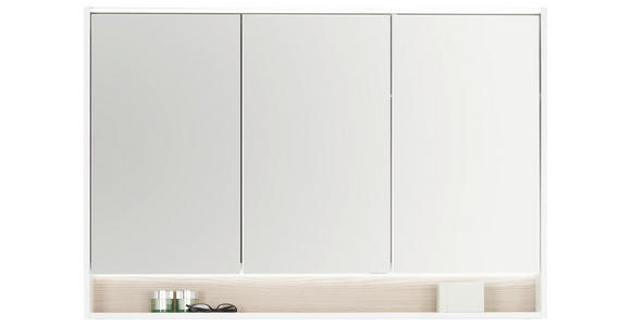 SPIEGELSCHRANK 90/74/16 cm - Weiß, KONVENTIONELL, Glas/Holzwerkstoff (90/74/16cm) - Voleo