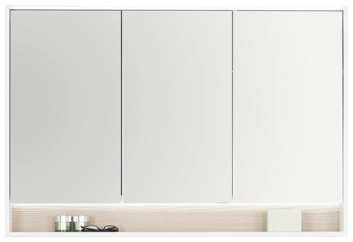 SPIEGELSCHRANK 90/74/16 cm  - Weiß, KONVENTIONELL, Glas/Holzwerkstoff (90/74/16cm) - Voleo