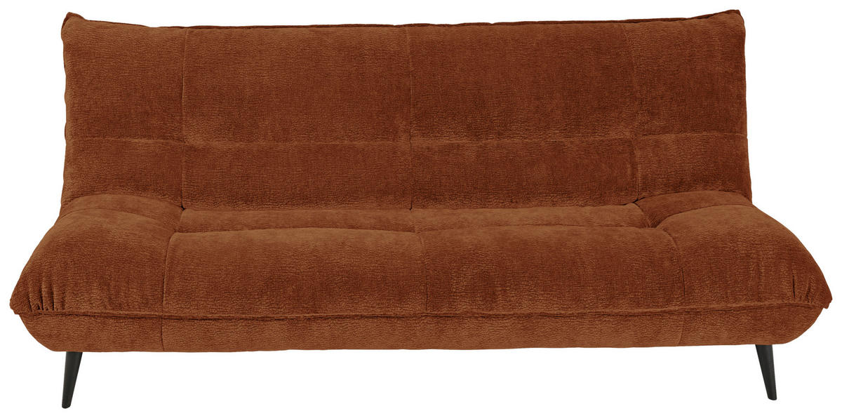 3-SITZER-SOFA  in Mikrofaser Terracotta  - Terracotta/Schwarz, KONVENTIONELL, Textil/Metall (230/100/101cm) - Hom`in