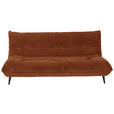3-SITZER-SOFA  in Mikrofaser Terracotta  - Terracotta/Schwarz, KONVENTIONELL, Textil/Metall (230/100/101cm) - Hom`in