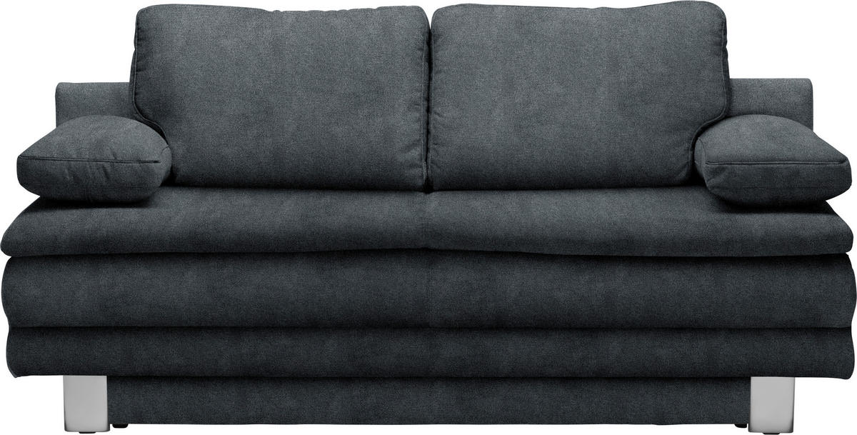SCHLAFSOFA Webstoff Anthrazit  - Chromfarben/Anthrazit, Design, Textil/Metall (194/96/86cm) - Novel