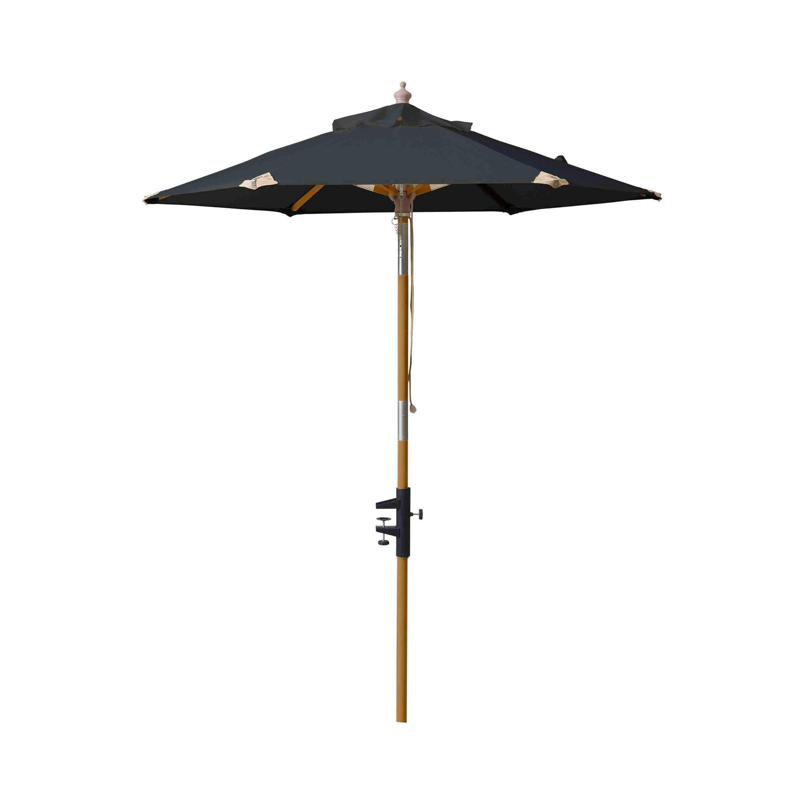 SONNENSCHIRM 180 cm Schwarz  - Schwarz/Teakfarben, KONVENTIONELL, Holzwerkstoff (180/180cm) - Gardenson