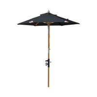 SONNENSCHIRM 180 cm Schwarz  - Schwarz/Teakfarben, KONVENTIONELL, Holzwerkstoff (180/180cm) - Gardenson