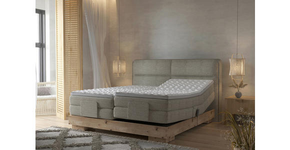 BOXSPRINGBETT 180/200 cm in Eichefarben, Olivgrün - Eichefarben/Olivgrün, Natur, Holz/Textil (180/200cm) - Valnatura