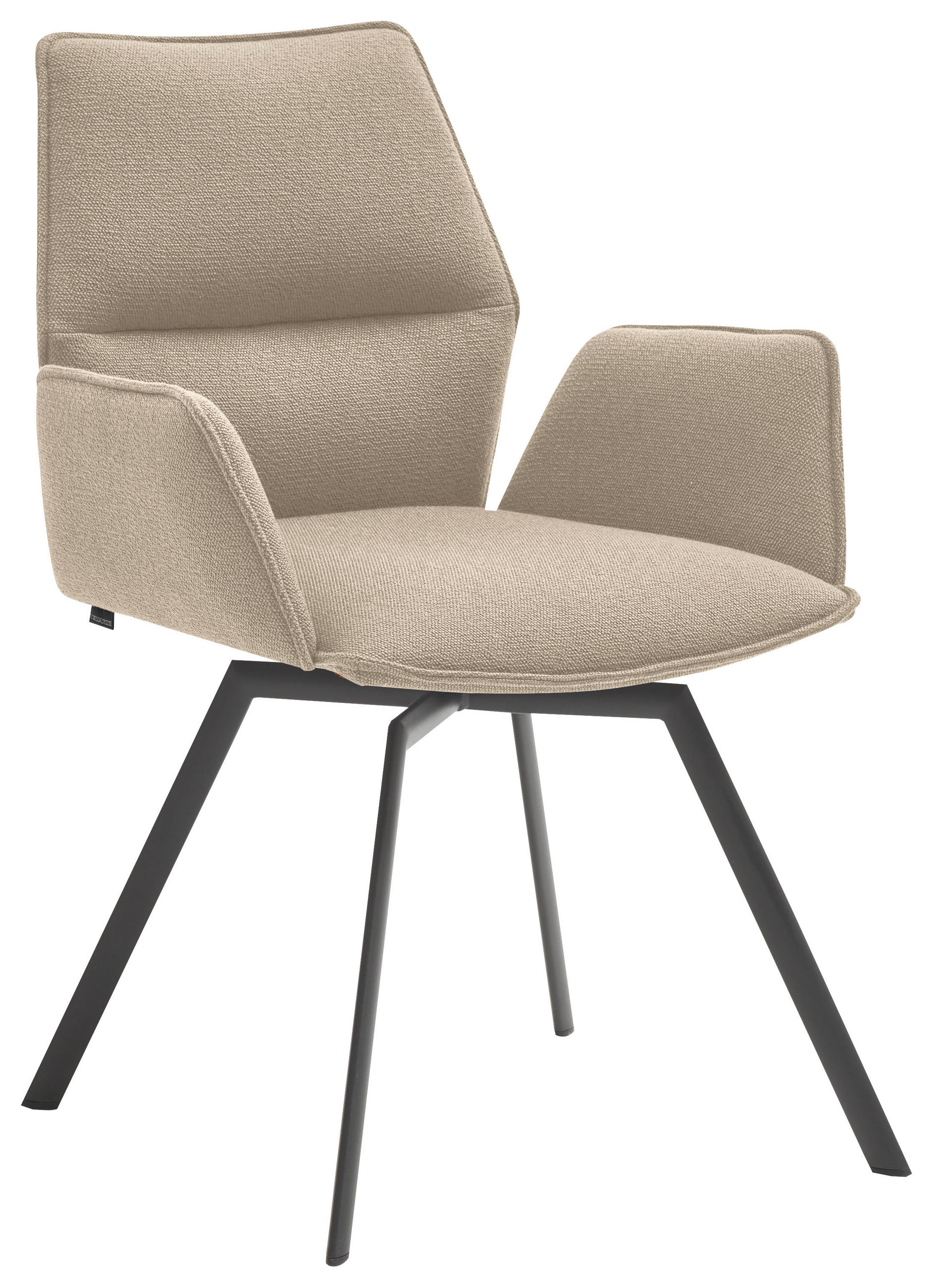 ARMLEHNSTUHL  in Stahl  - Sandfarben/Anthrazit, Design, Textil/Metall (63/86/60cm) - Venjakob