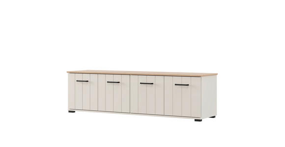 LOWBOARD  156/44/40,5 cm  stehend  - Kaschmir/Schwarz, Basics, Holzwerkstoff/Kunststoff (156/44/40,5cm) - Carryhome