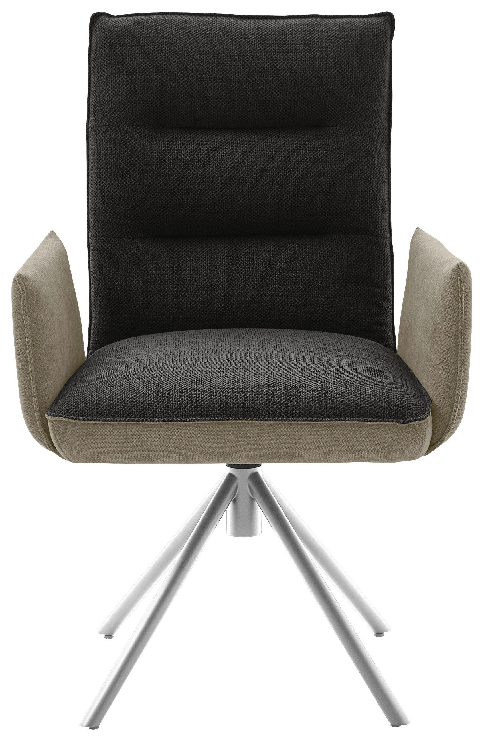 ARMLEHNSTUHL  in Flachgewebe  - Edelstahlfarben/Greige, Design, Textil/Metall (59/93/59cm) - Dieter Knoll