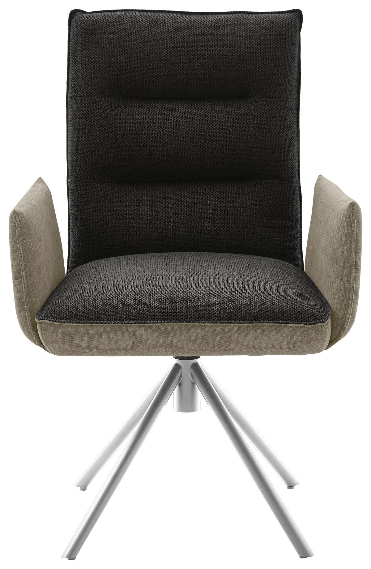 ARMLEHNSTUHL  in Flachgewebe  - Edelstahlfarben/Greige, Design, Textil/Metall (59/93/59cm) - Dieter Knoll