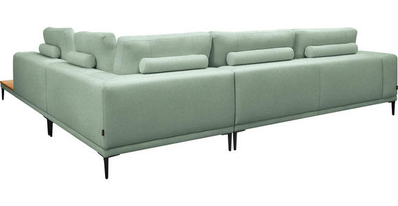 ECKSOFA  in Leinwand Mintgrün  318/271 cm  - Schwarz/Mintgrün, Design, Textil/Metall (318/271cm) - Belluti