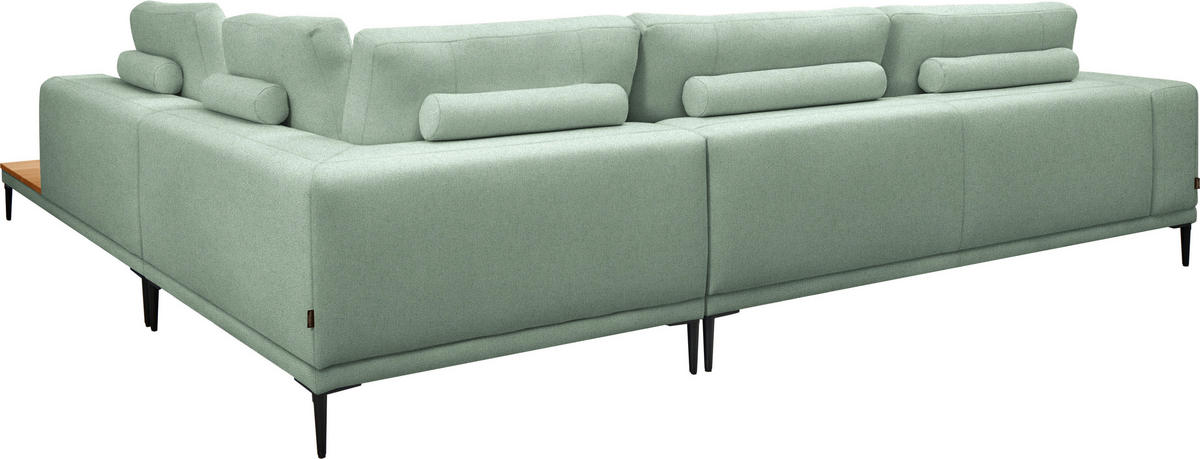ECKSOFA Leinwand Mintgrün  - Schwarz/Mintgrün, Design, Textil/Metall (318/271cm) - Belluti