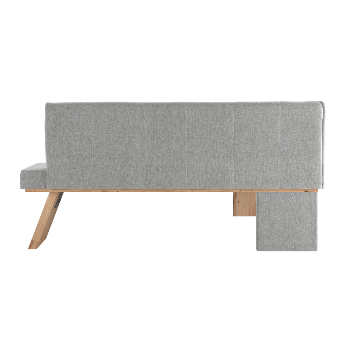 ECKBANK 140/160 cm Webstoff Hellgrau   - Eichefarben/Hellgrau, KONVENTIONELL, Textil (140/160cm)