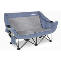 CAMPINGSESSEL - Blaugrau, Basics, Textil/Metall (148/55/82cm) - Modante