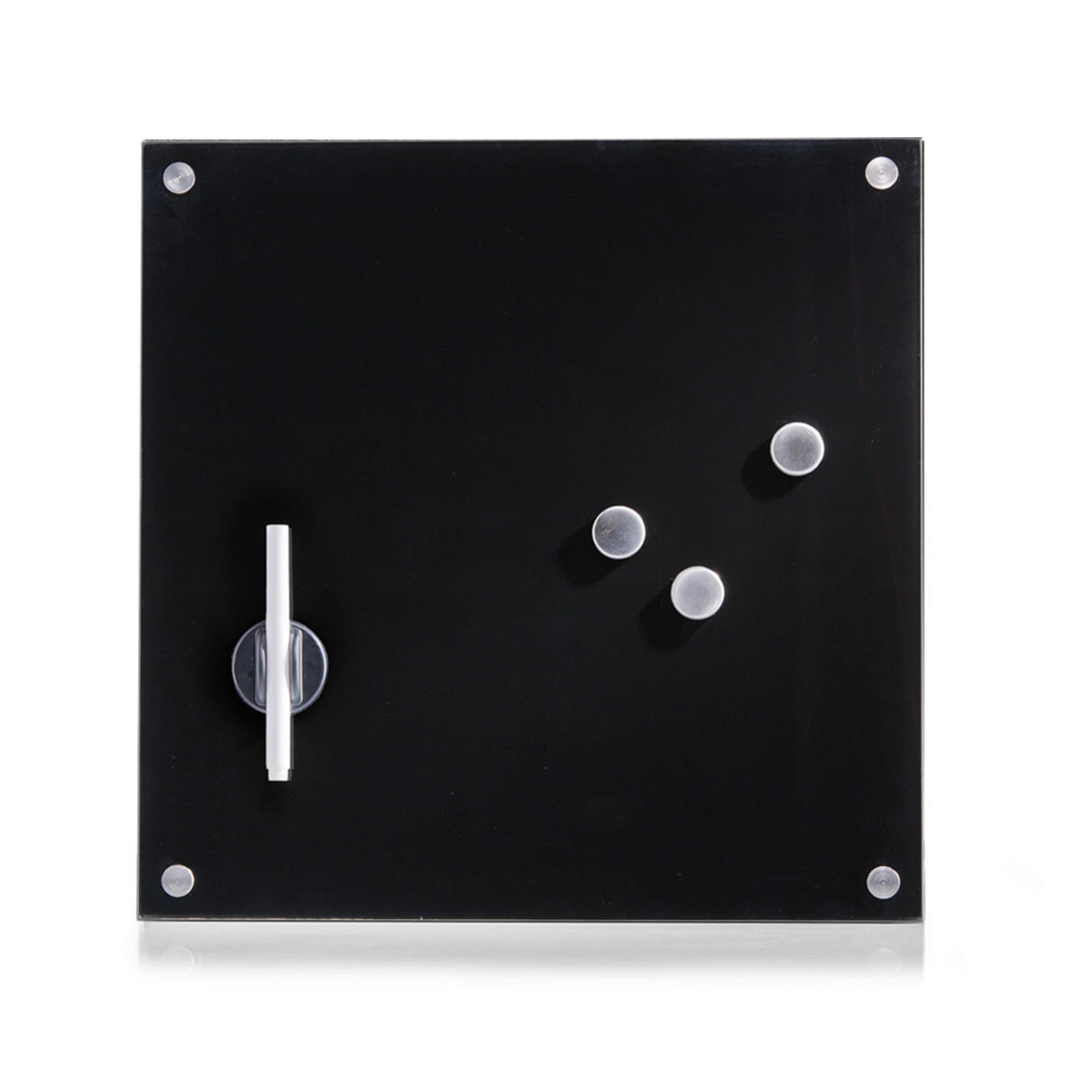 MEMOBOARD - Silberfarben/Schwarz, Basics, Glas/Metall (40/40/1.6cm) - Zeller Present