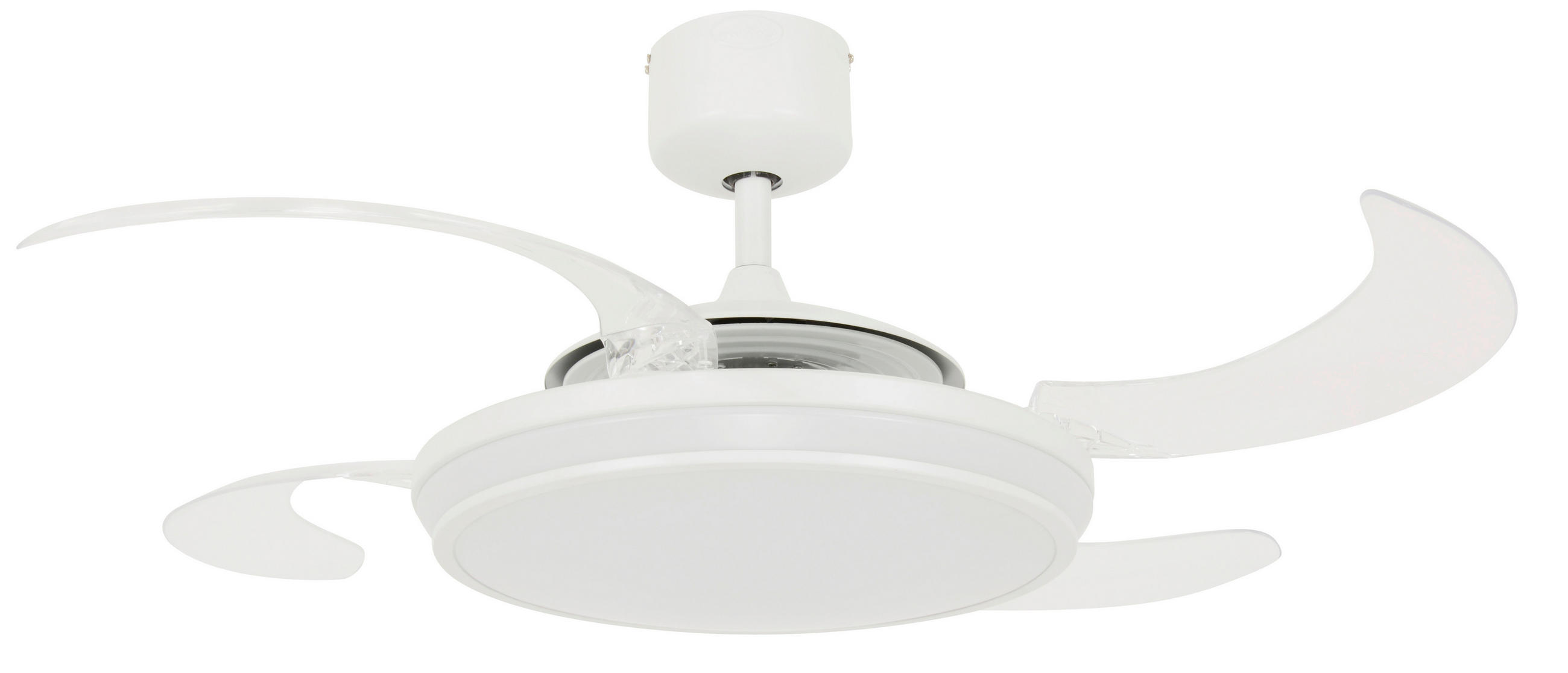 DECKENVENTILATOR 122/41 cm   - Klar/Weiß, Basics, Kunststoff/Metall (122/41cm) - P & B